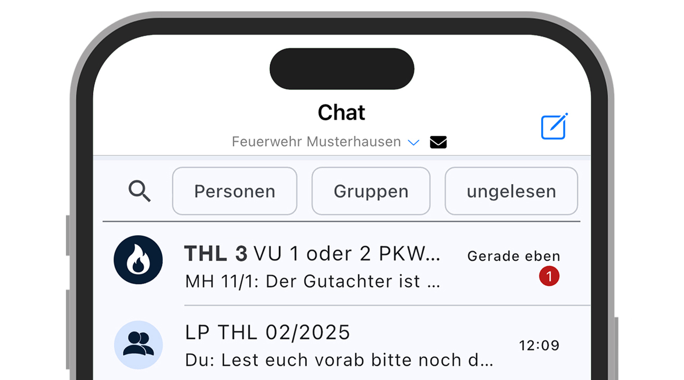 Der BOS-Chat in der FF-Agent App auf einem iPhone