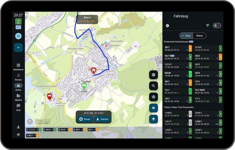 Fahrzeugstatus in der Commander App 2.0