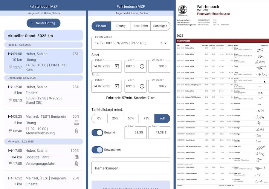 Erfassung und Darstellung von Fahrten